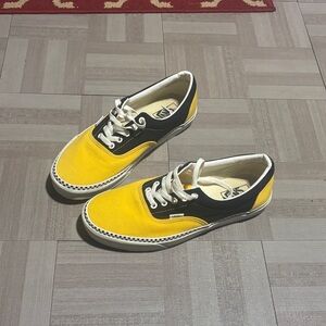 Vans Yellow and Black Checkerboard Sneakers